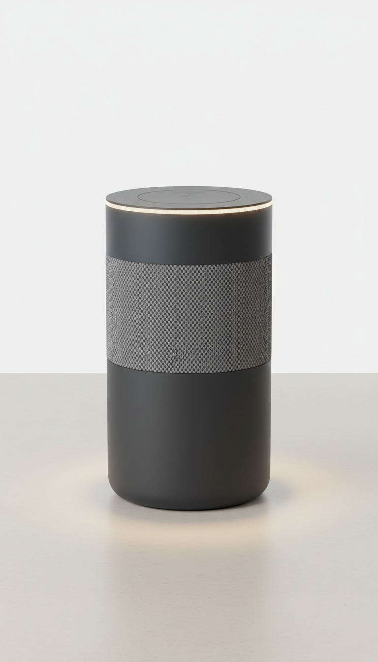 AI smart speaker in anodized aluminum